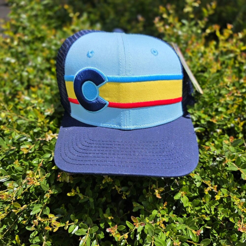 NWT Colorado Limited Blue Mesh Snapback Trucker Hat Cap Western Outdoors